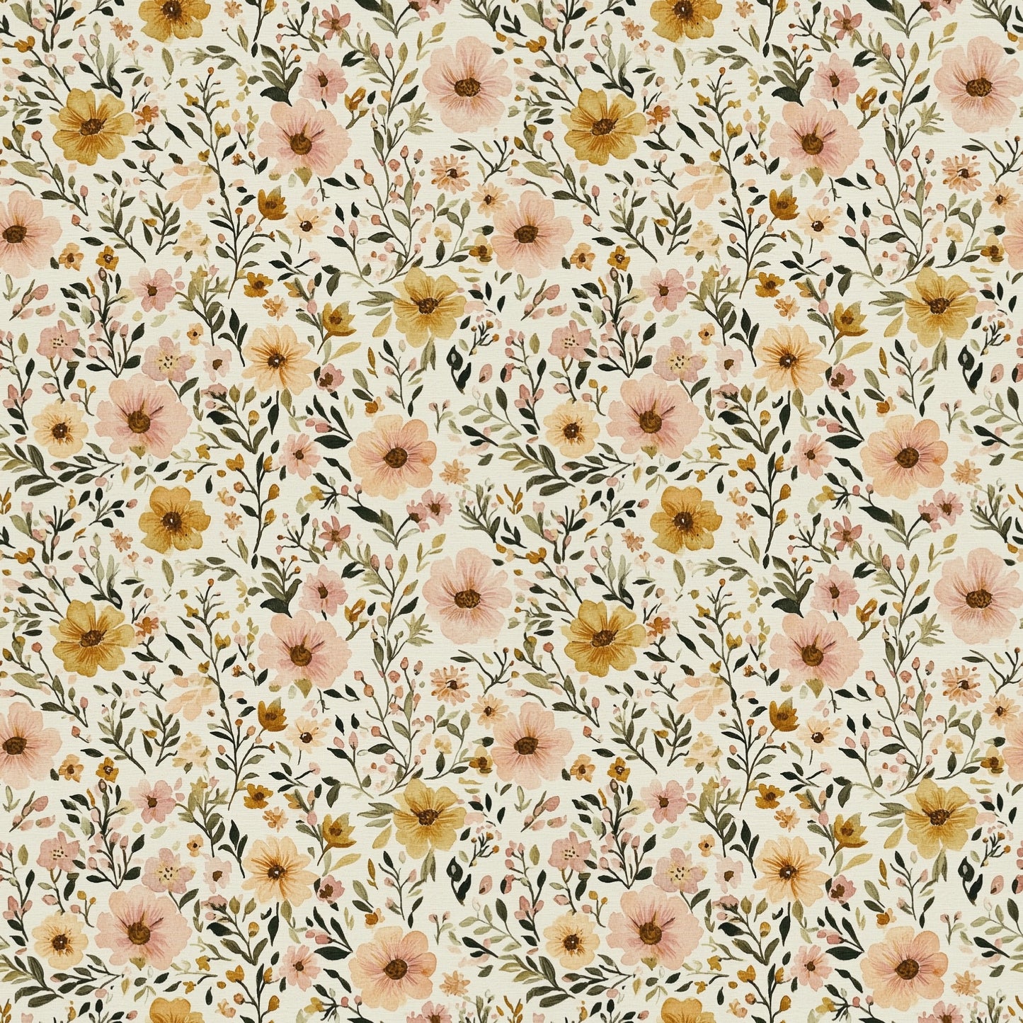 Vintage Linen Floral Digital Seamless Pattern
