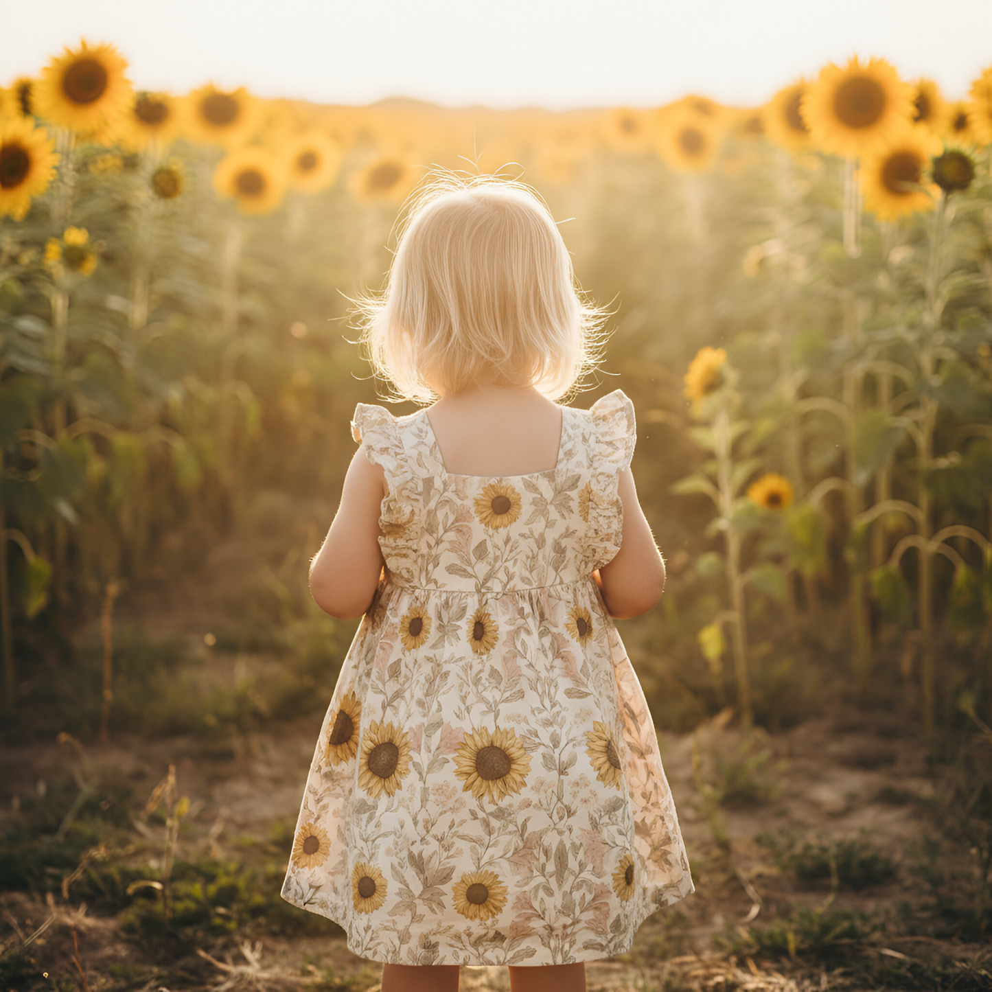 Vintage Sunflowers Digital Seamless Pattern