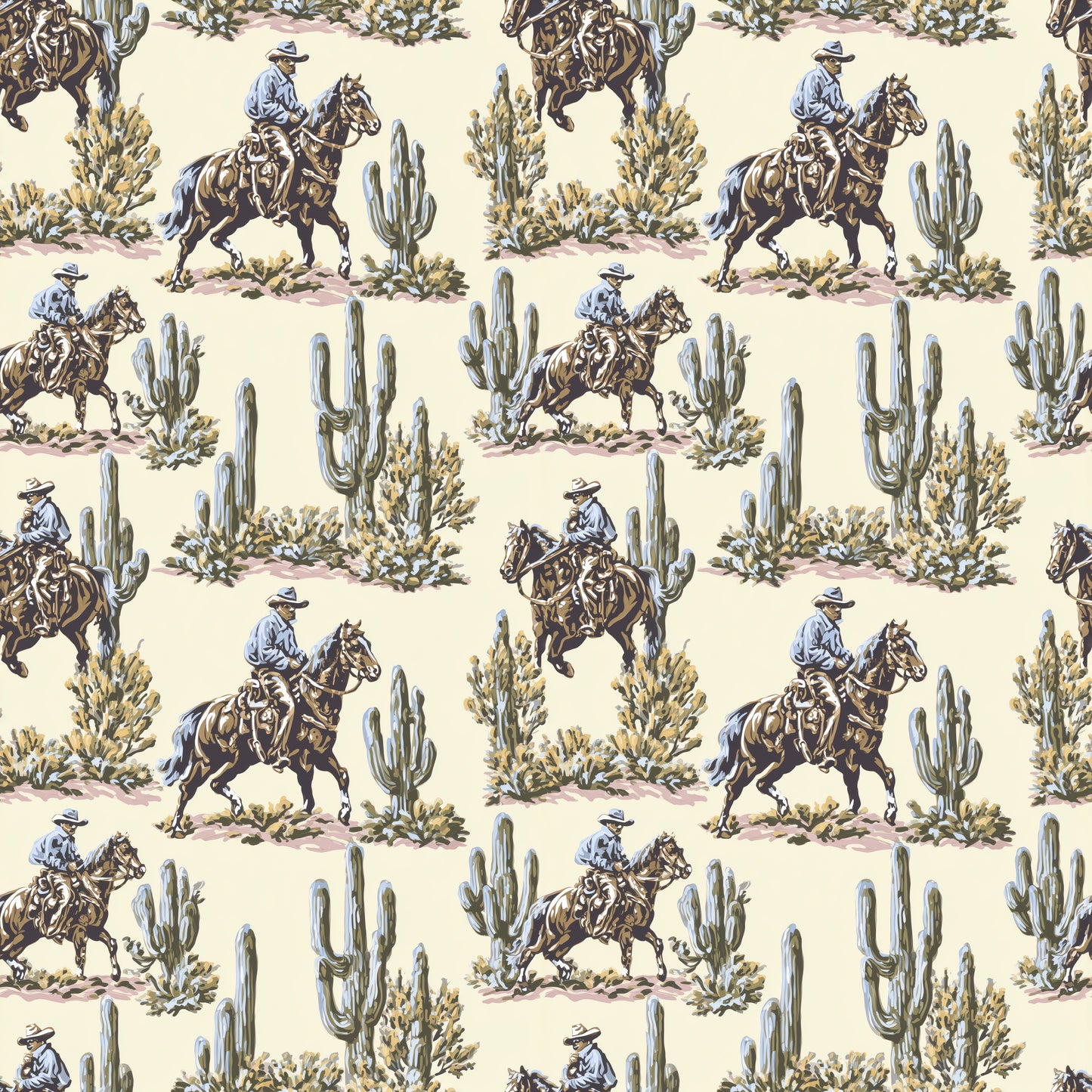 Vintage Western Digital Seamless Pattern