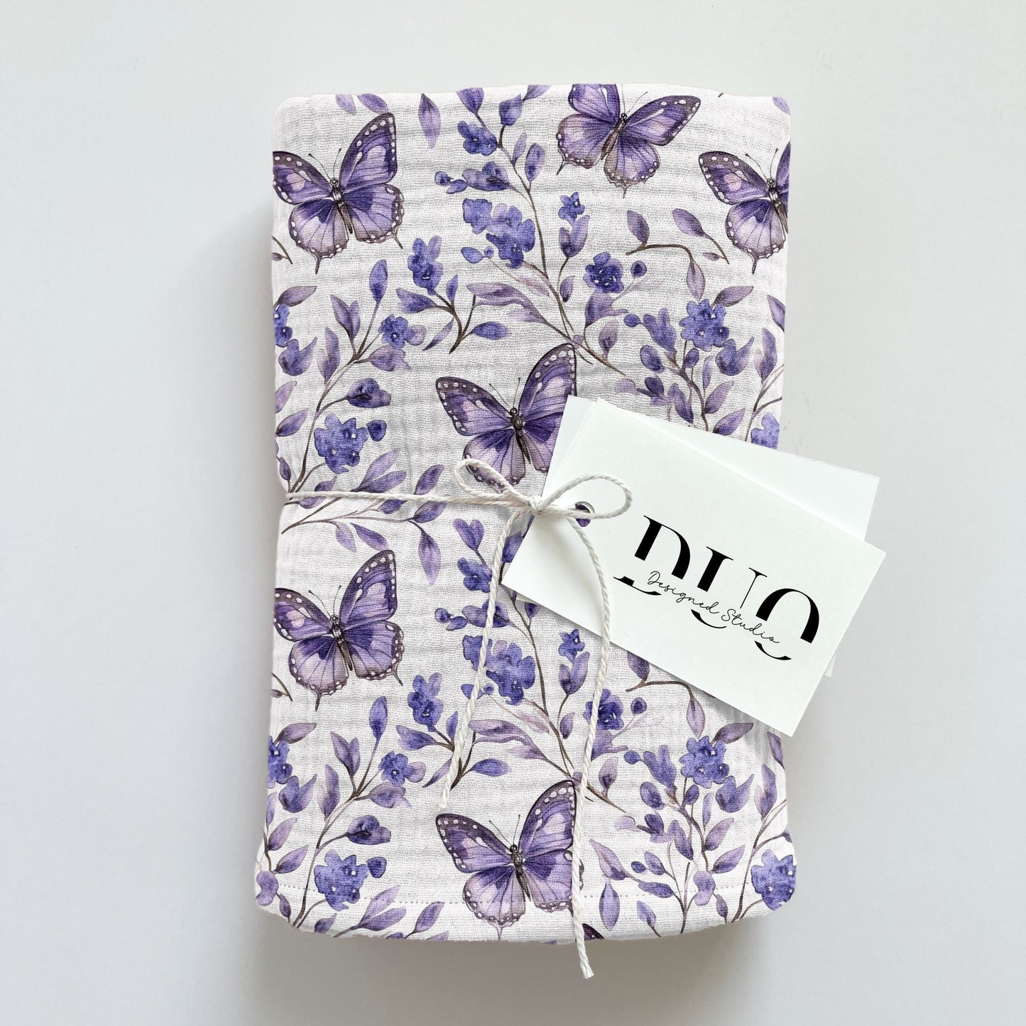 Violet Floral Butterflies Digital Seamless Pattern