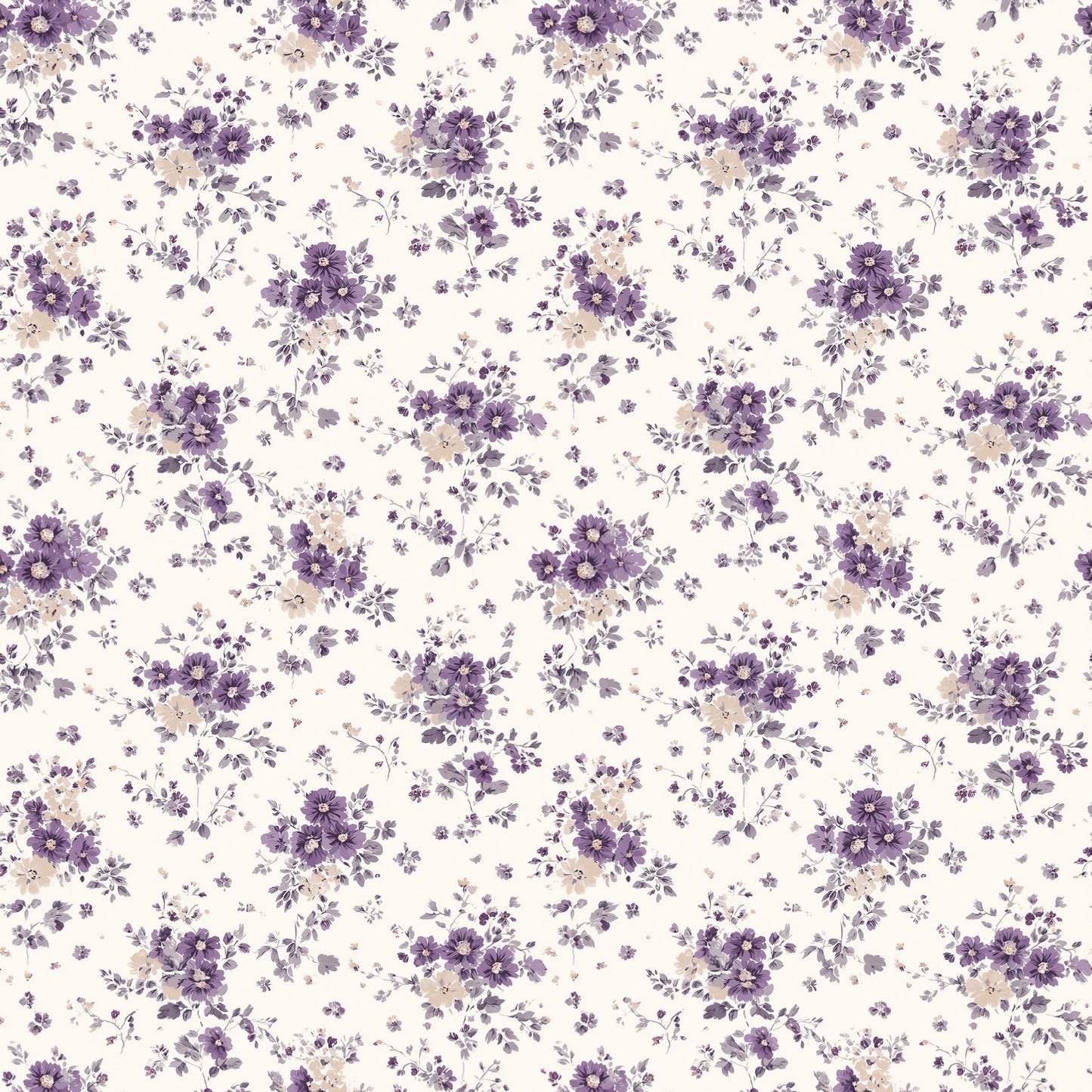 Violet Ditsy Floral Digital Seamless Pattern