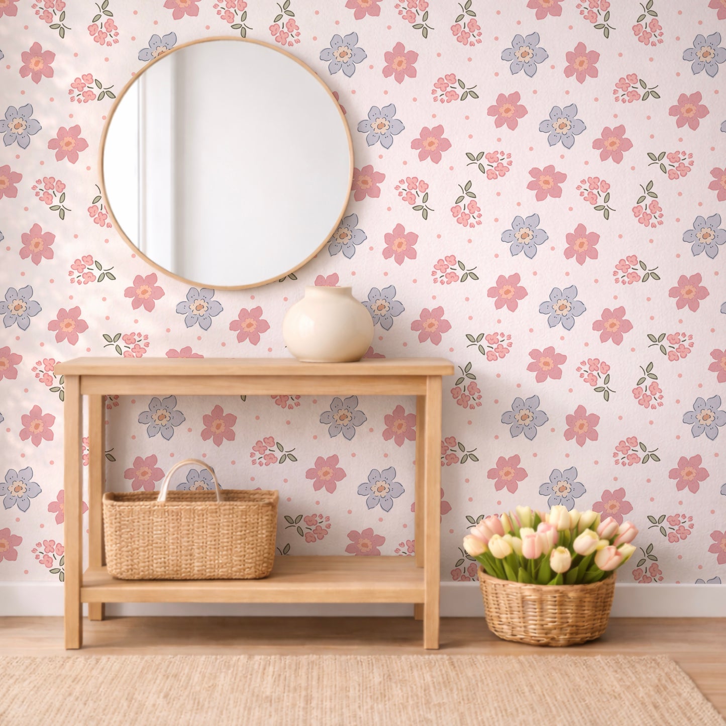 Pink Blue Floral