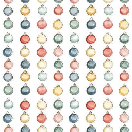 Watercolour Baubles Digital Seamless Pattern