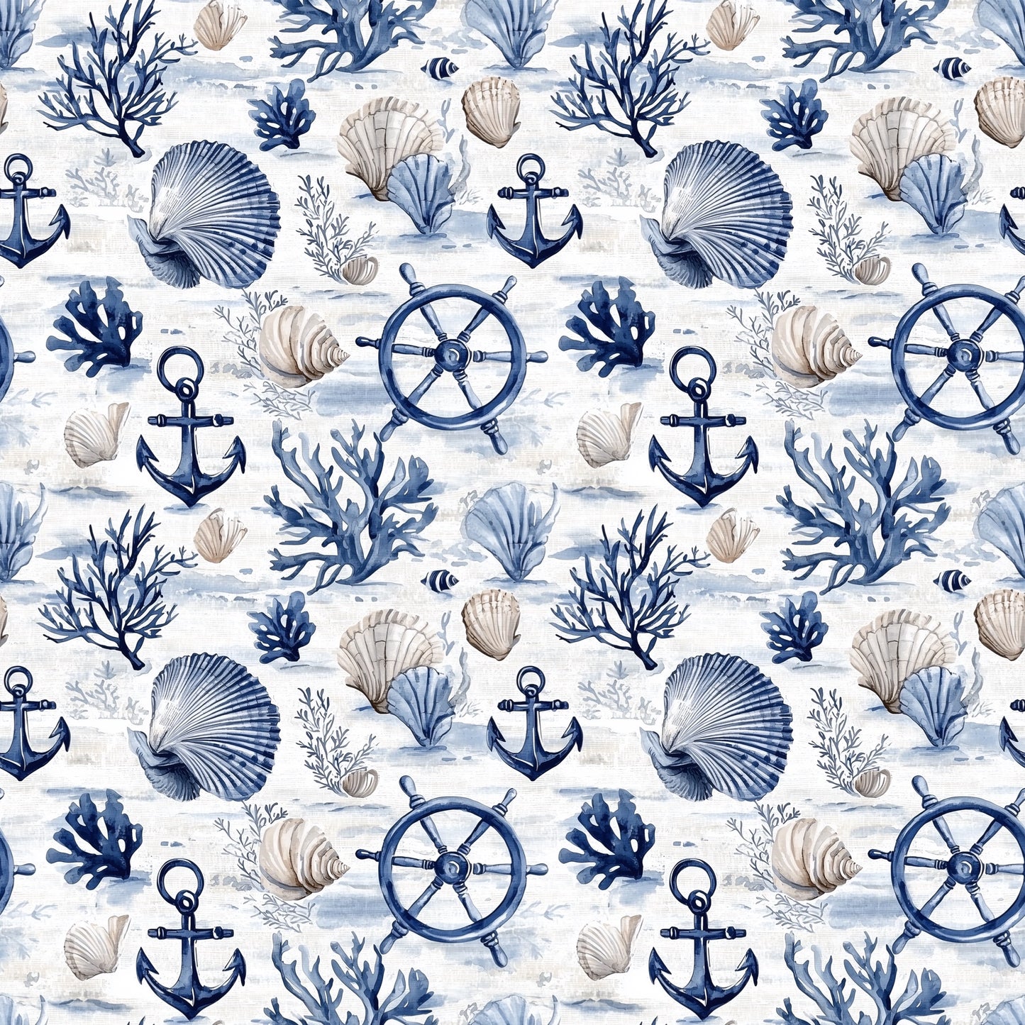 Coastal Nautical Digital Seamless Pattern