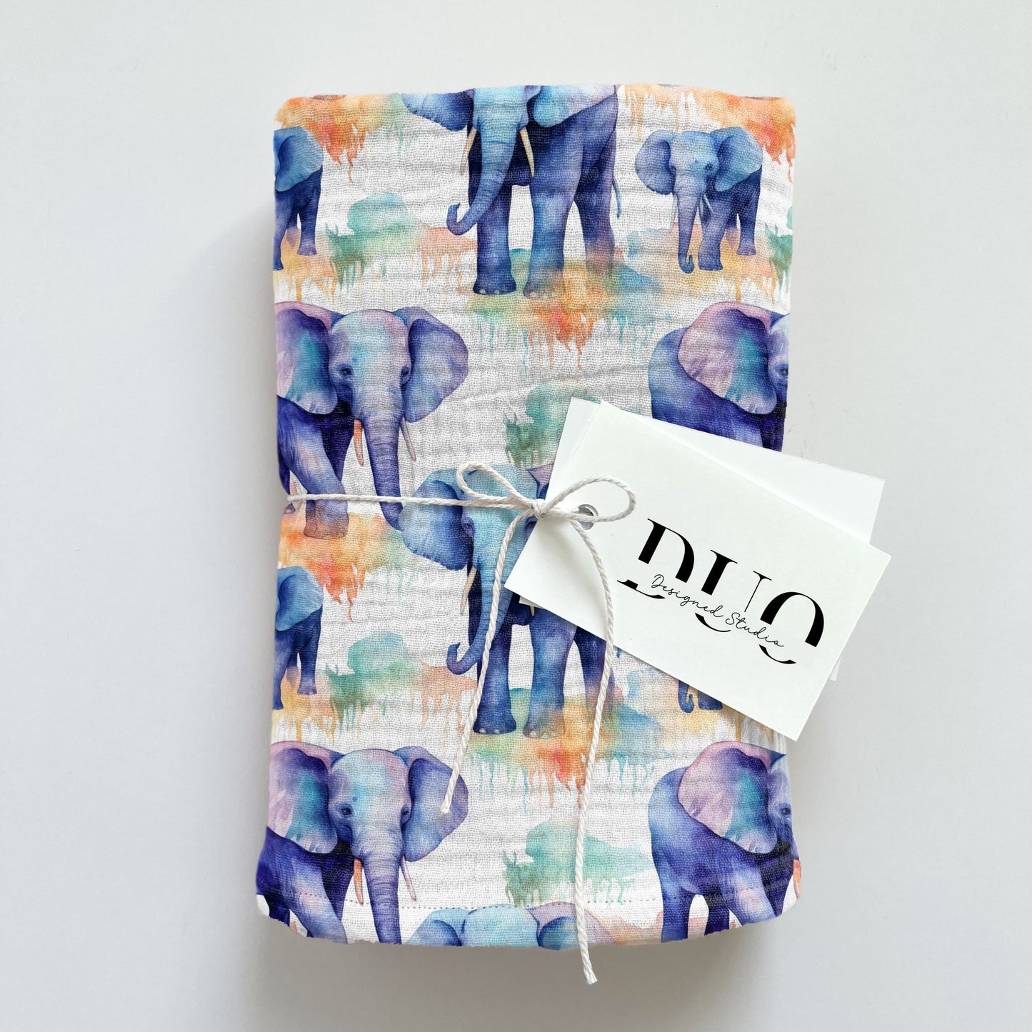 Watercolour Bright Elephants Digital Seamless Pattern