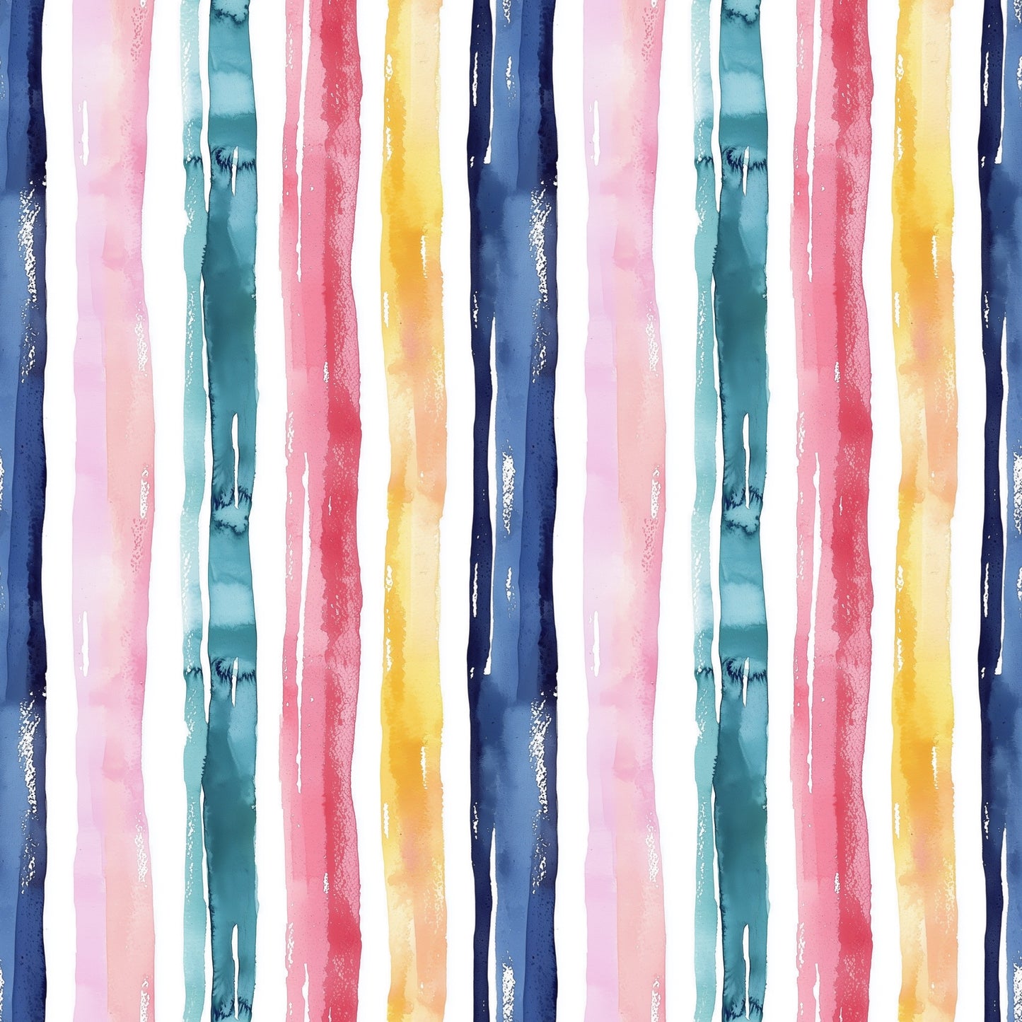 Bright Watercolour Stripes Digital Seamless Pattern