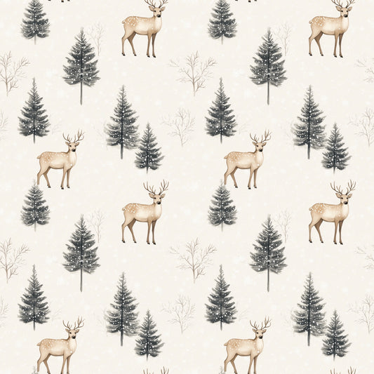 Watercolour Deer Digital Seamless Pattern