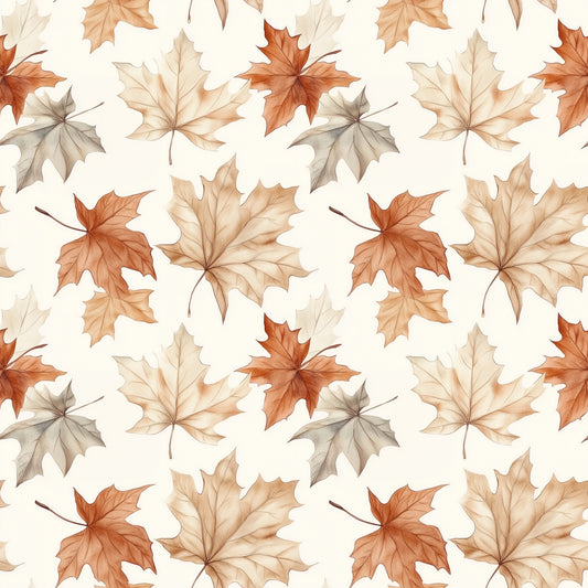 Watercolour Autumn Leaves Digital Seamless Pattern