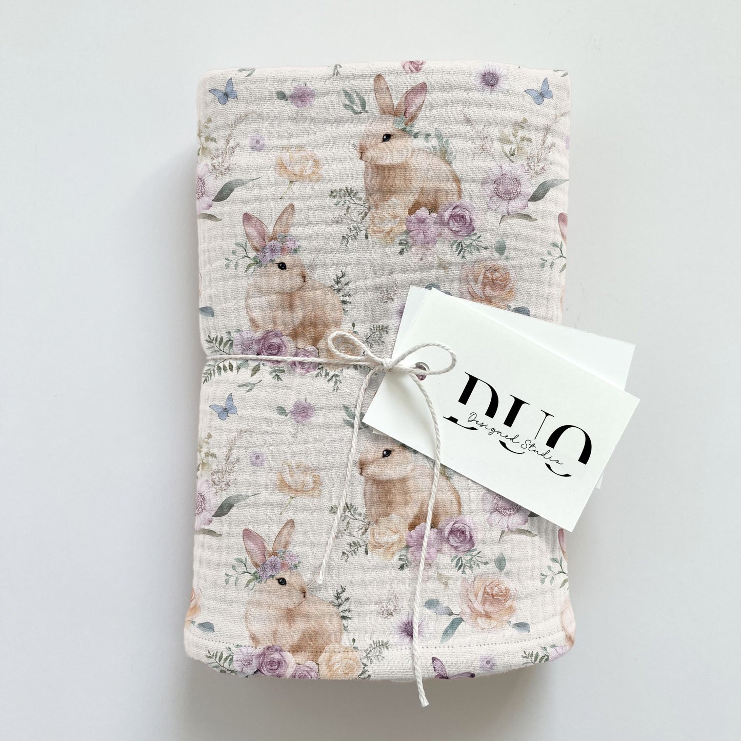 Watercolour Floral Bunnies Digital Seamless Pattern