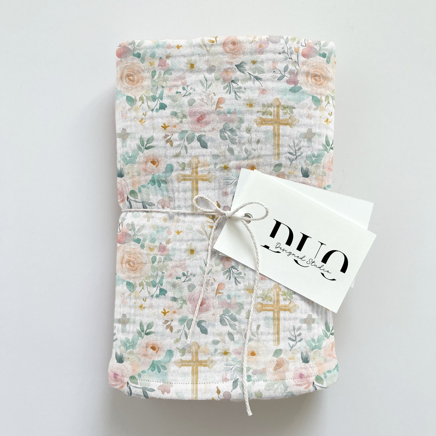 Watercolour Floral Crosses Digital Seamless Pattern