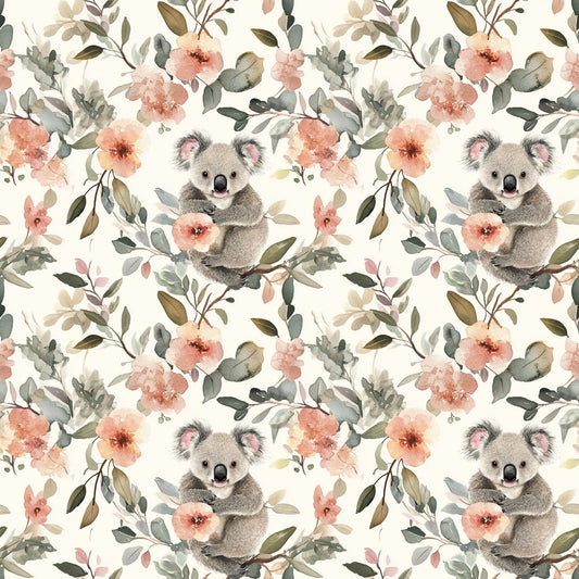Watercolour Koalas Digital Seamless Pattern