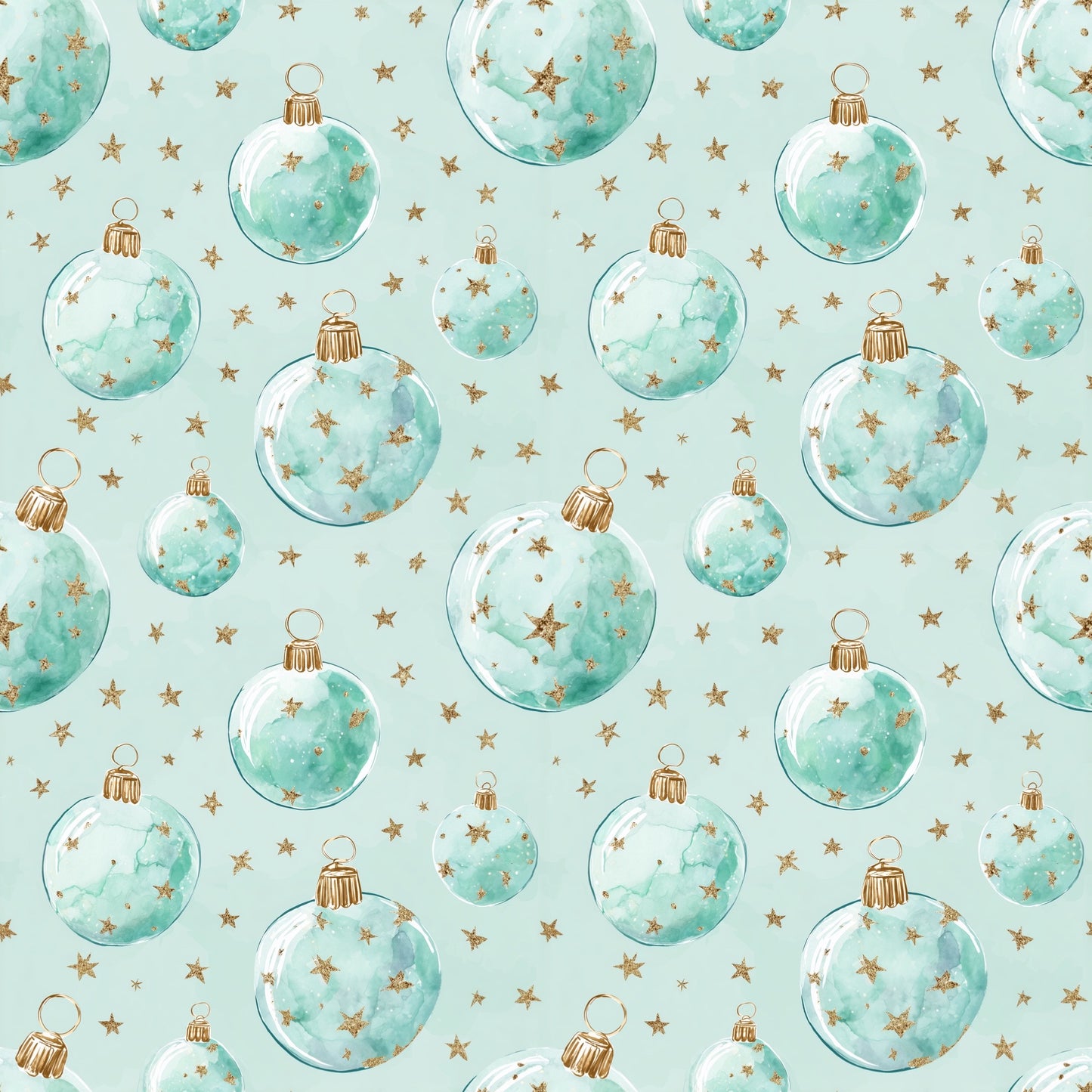 Christmas Baubles Digital Seamless Pattern