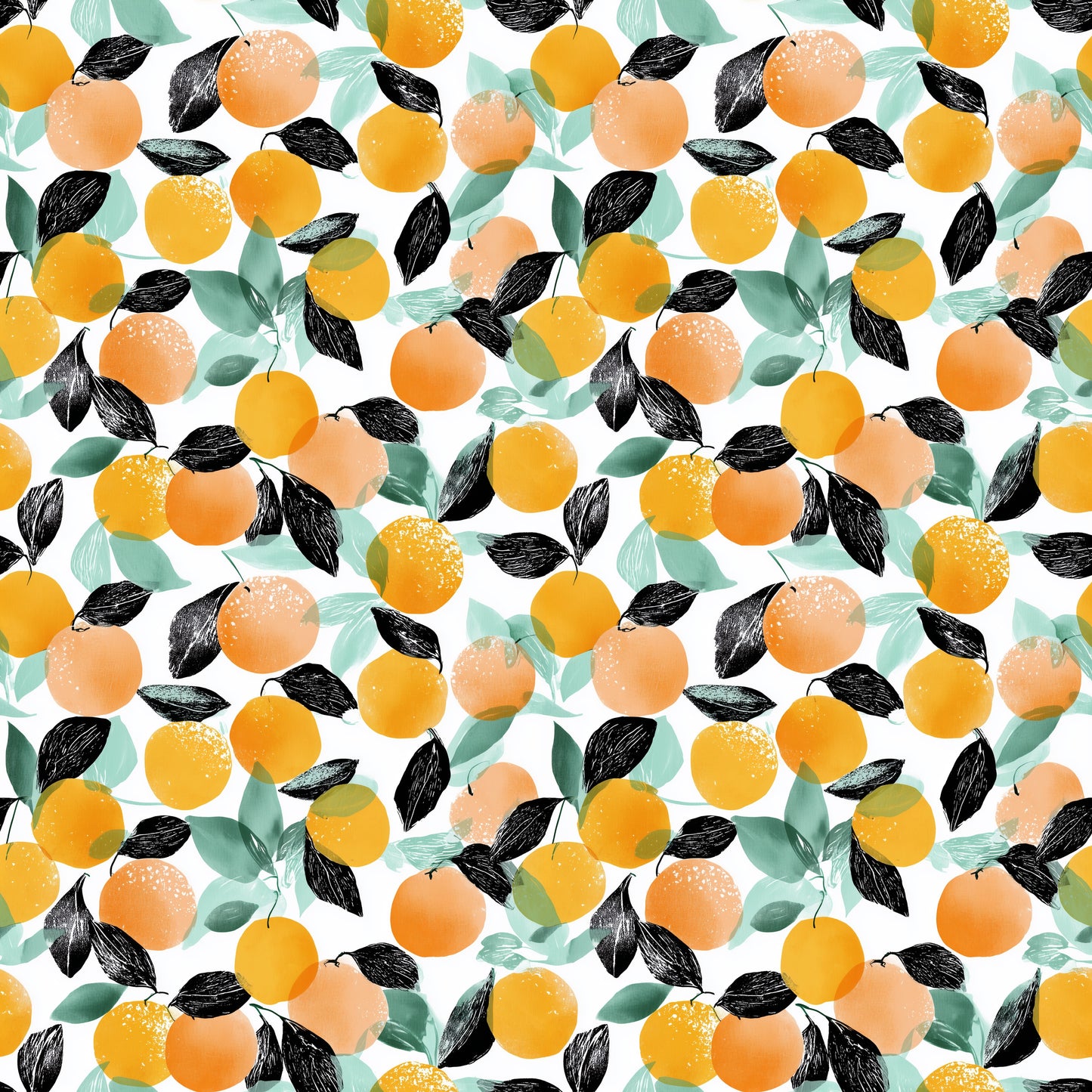 Watercolour Oranges Digital Seamless Pattern
