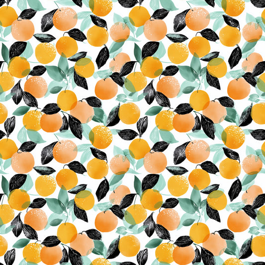 Watercolour Oranges Digital Seamless Pattern