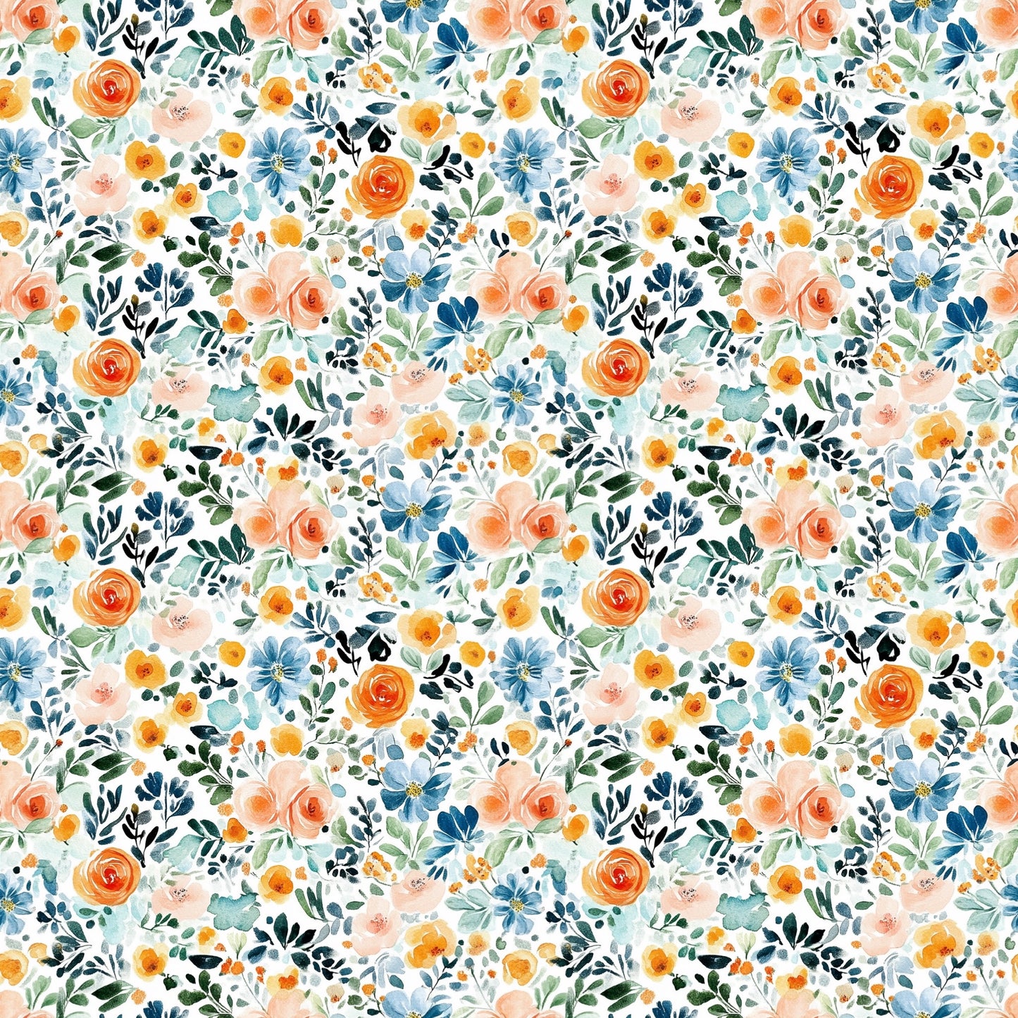 Watercolour Pastel Floral Digital Seamless Pattern