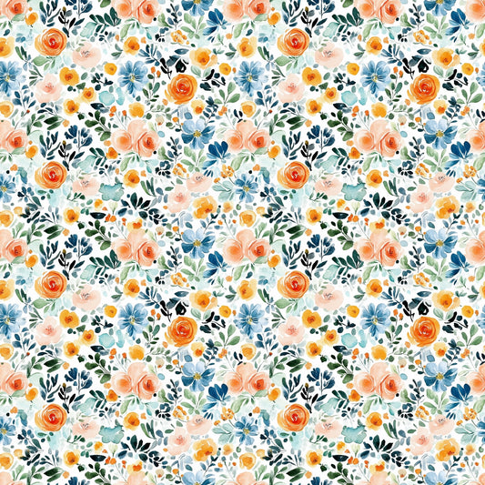 Watercolour Pastel Floral Digital Seamless Pattern