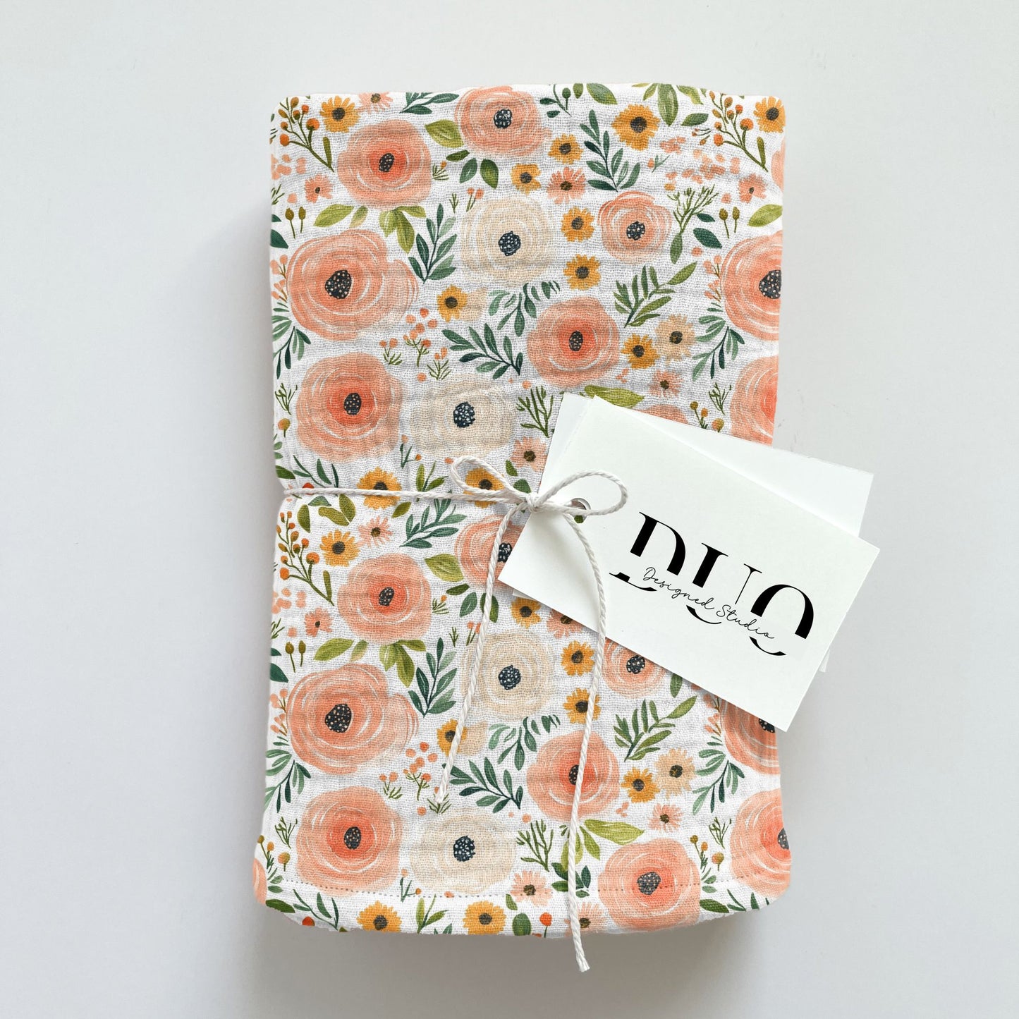 Watercolour Peach Floral Digital Seamless Pattern