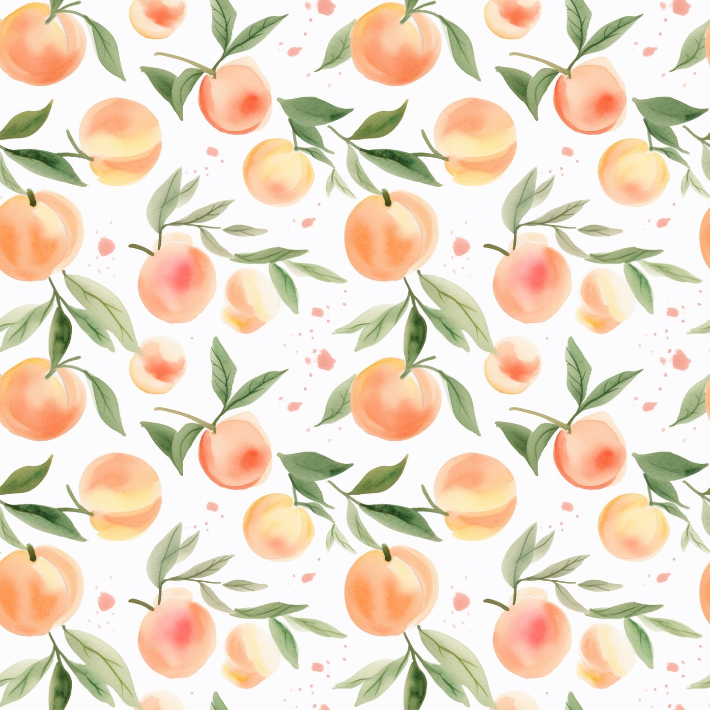 Watercolour Peaches Digital Seamless Pattern