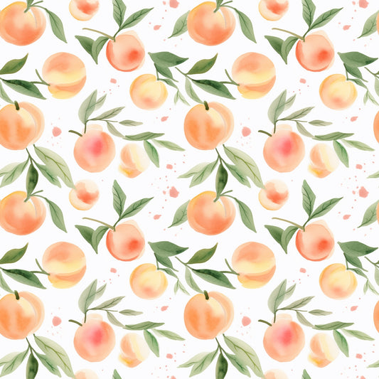 Watercolour Peaches Digital Seamless Pattern