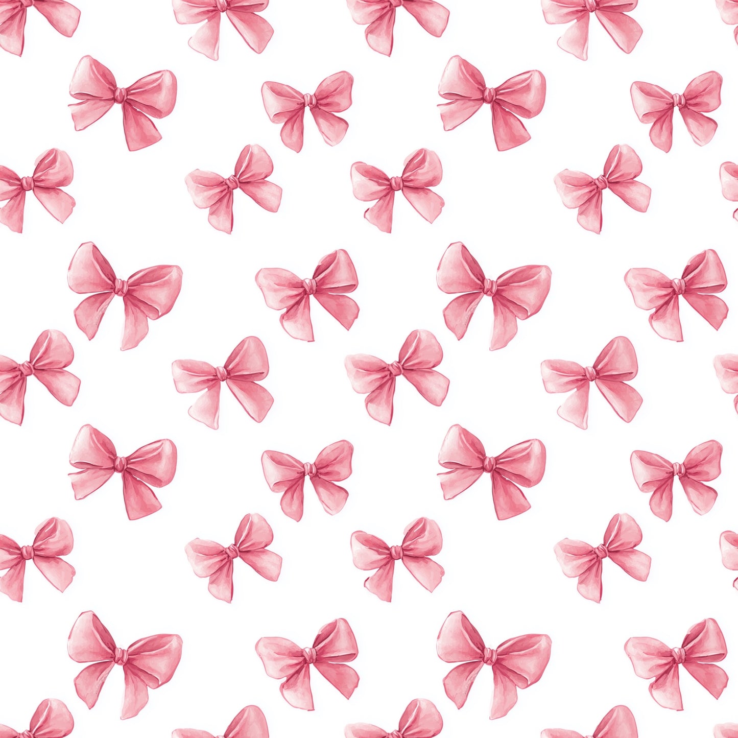 Watercolour Pink Bows Digital Seamless Pattern