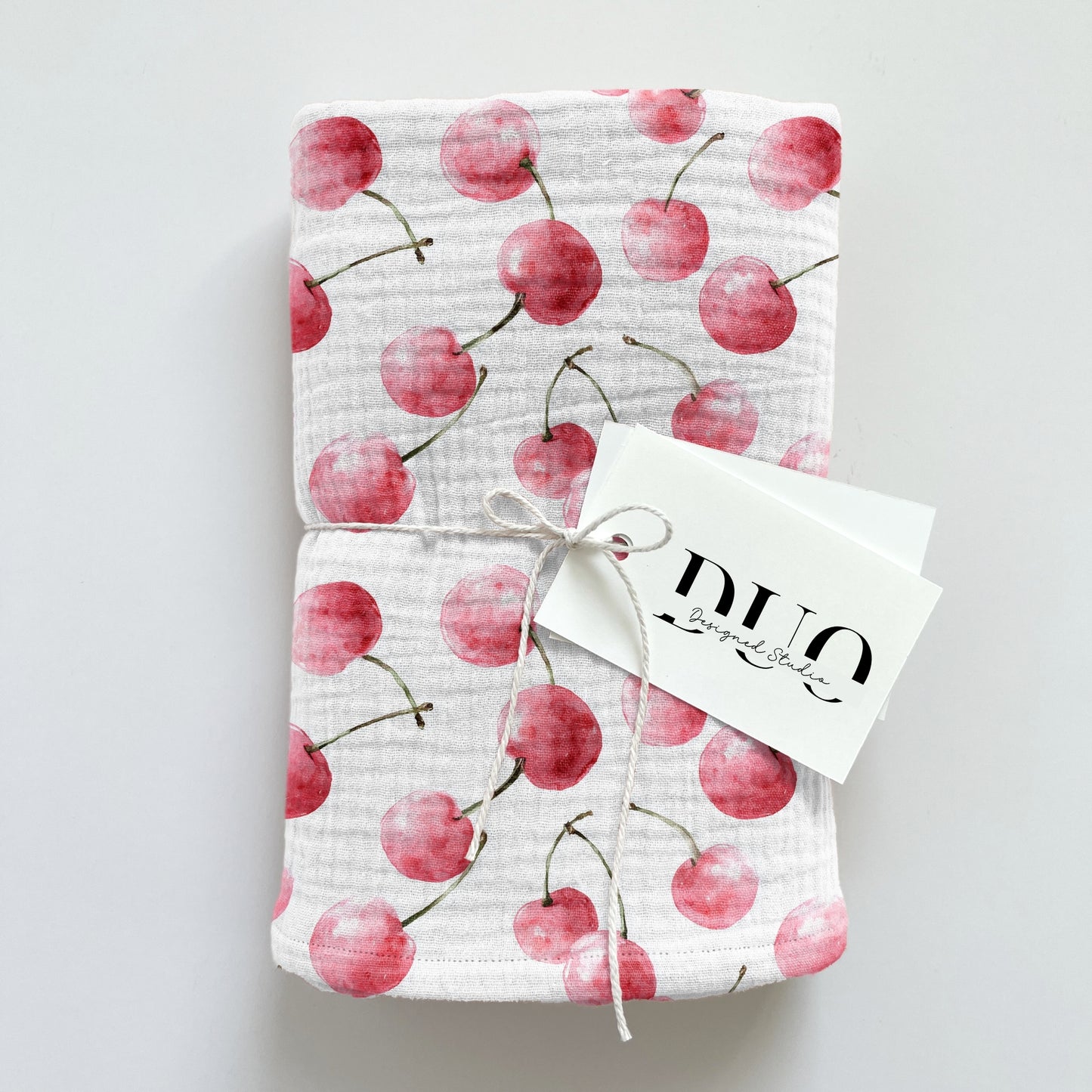 Watercolour Pink Cherries Digital Seamless Pattern