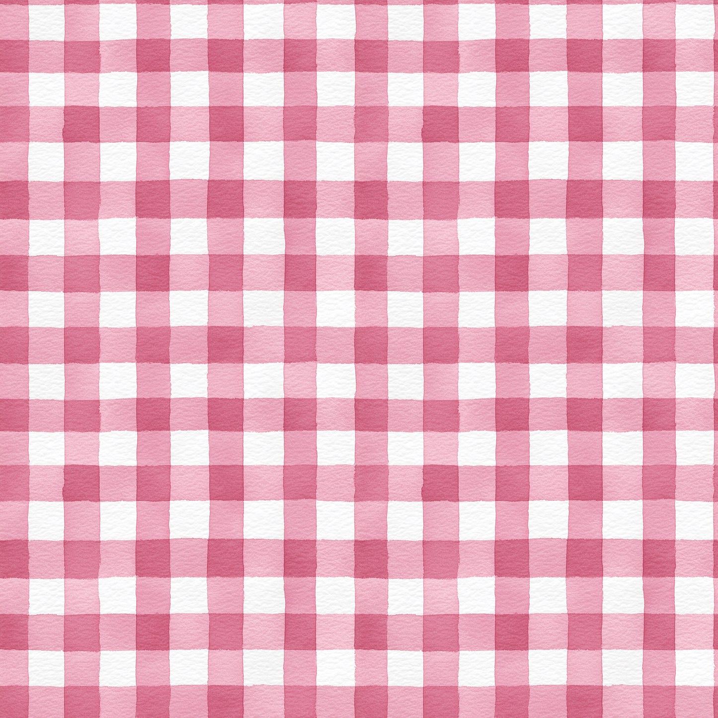 Watercolour Pink Gingham Digital Seamless Pattern
