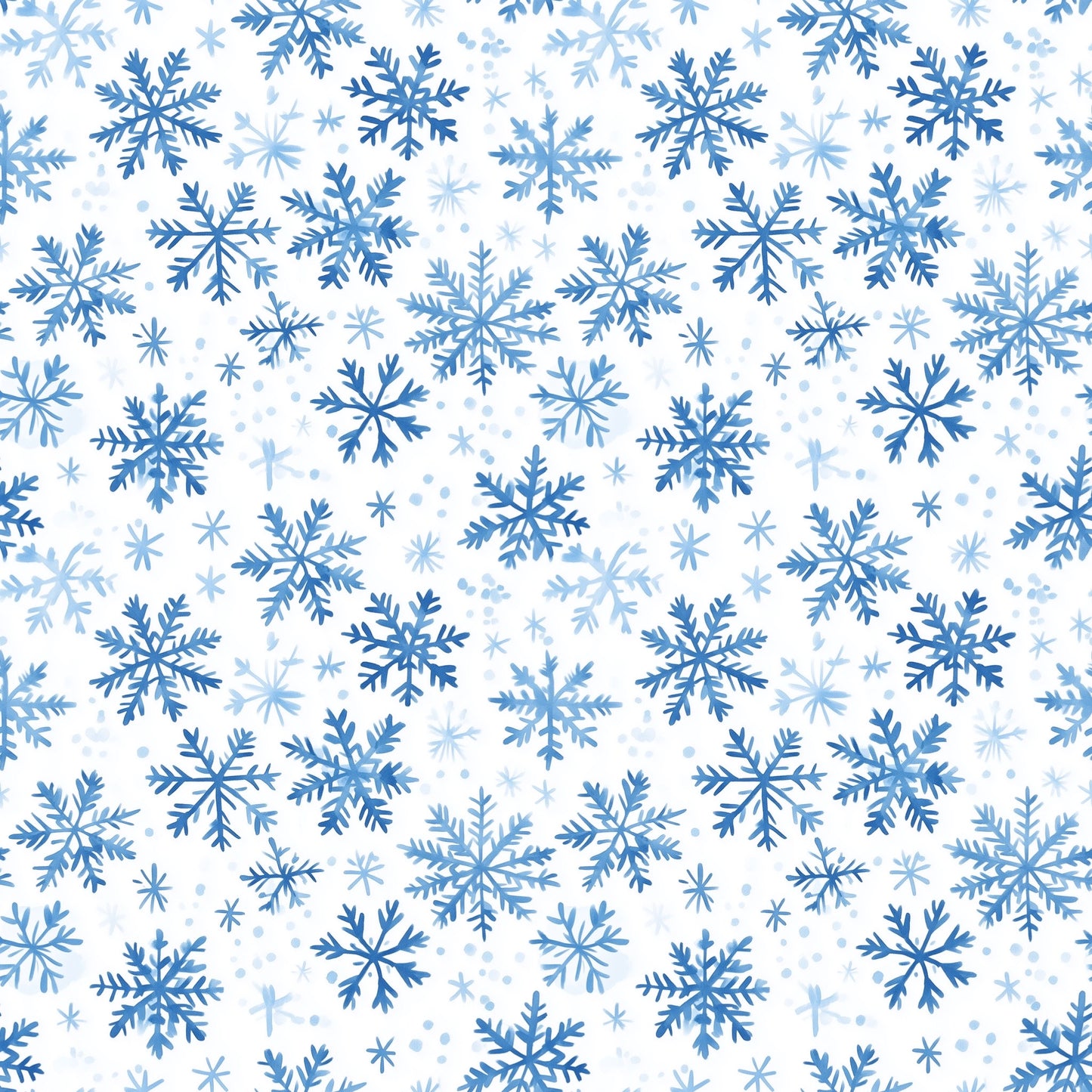 Watercolour Snowflakes Digital Seamless Pattern