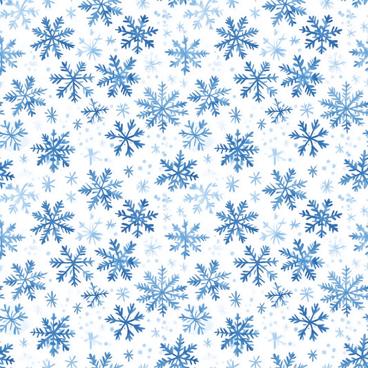 Watercolour Snowflakes Digital Seamless Pattern