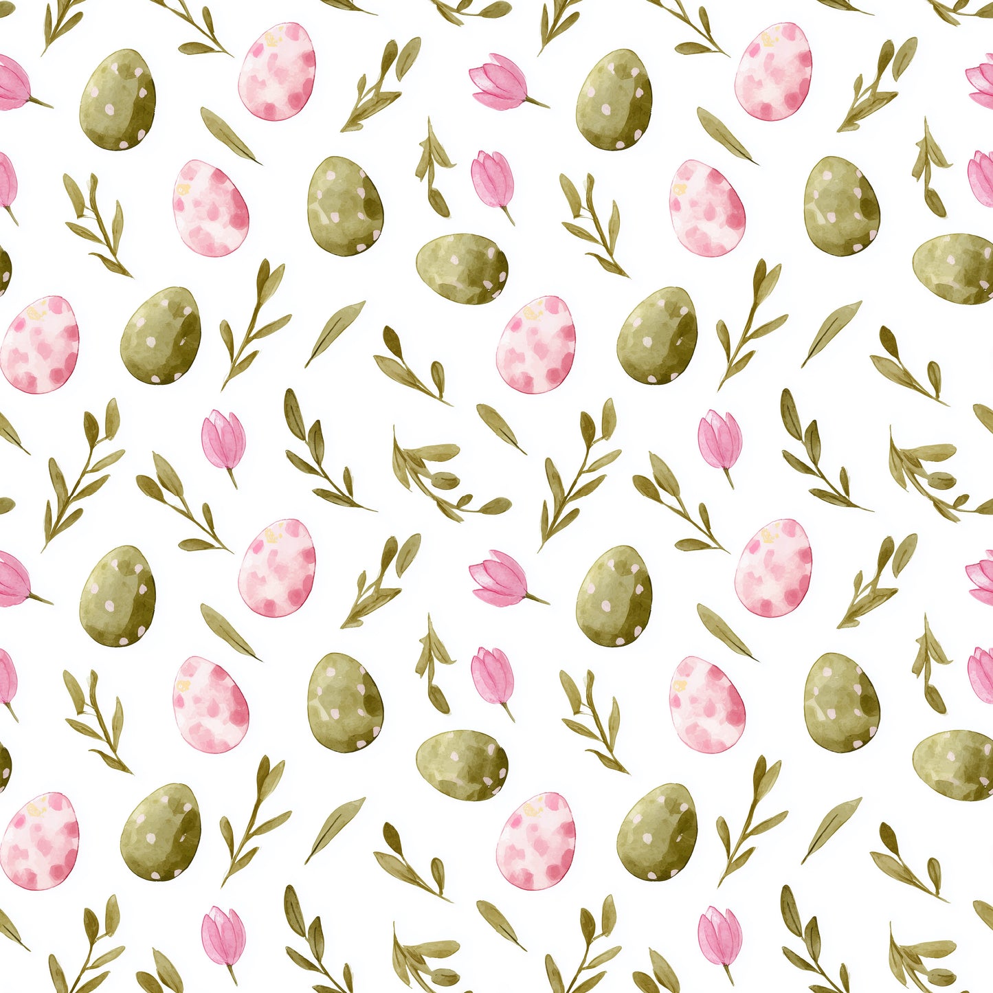 Watercolour Spring Eggs Digital Seamless Pattern