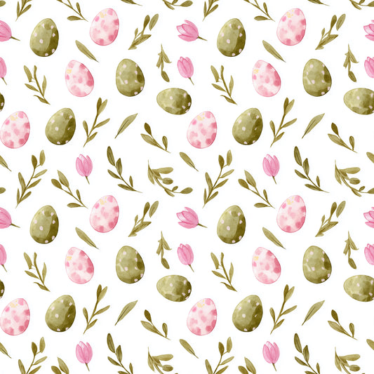 Watercolour Spring Eggs Digital Seamless Pattern