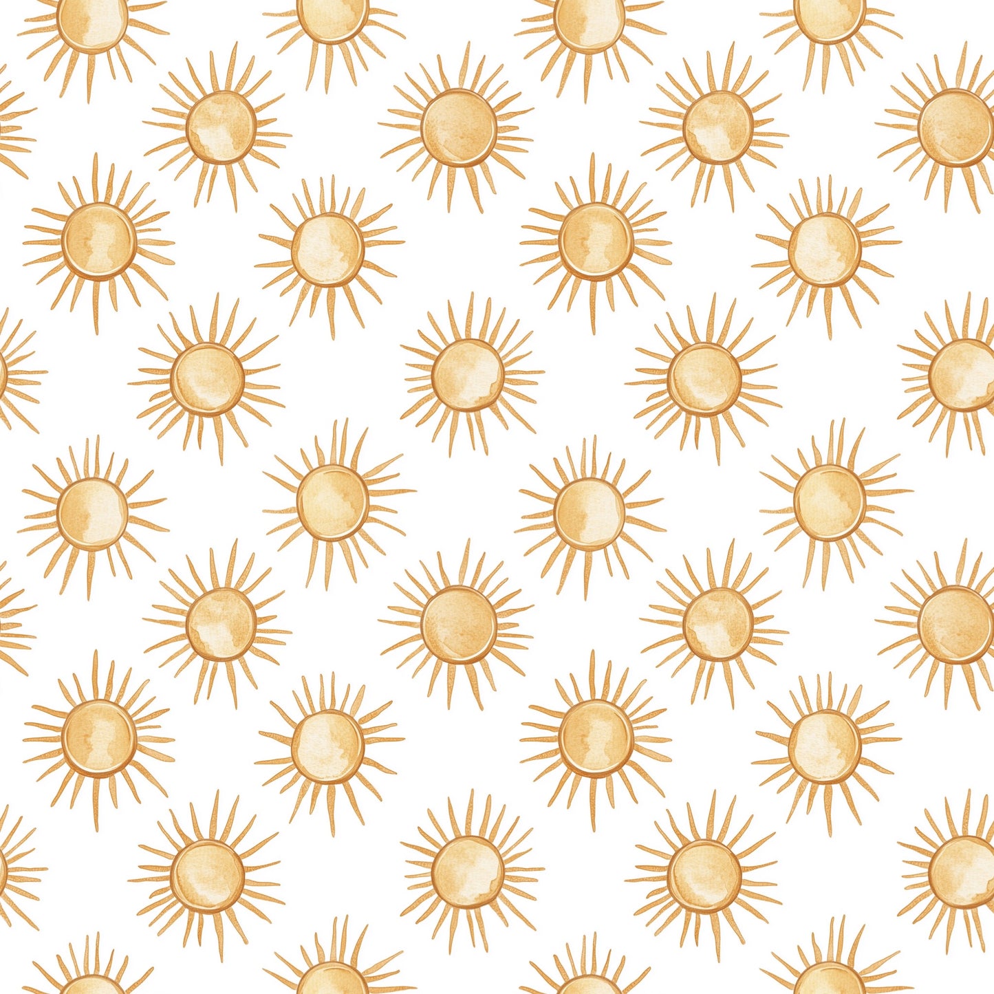 Watercolour Suns Digital Seamless Pattern