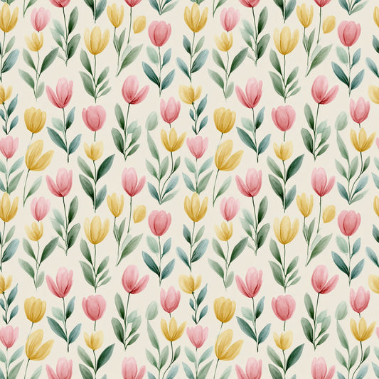 Watercolour Tulips Digital Seamless Pattern