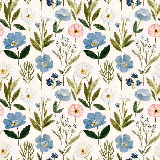Watercolour Wildflowers Digital Seamless Pattern