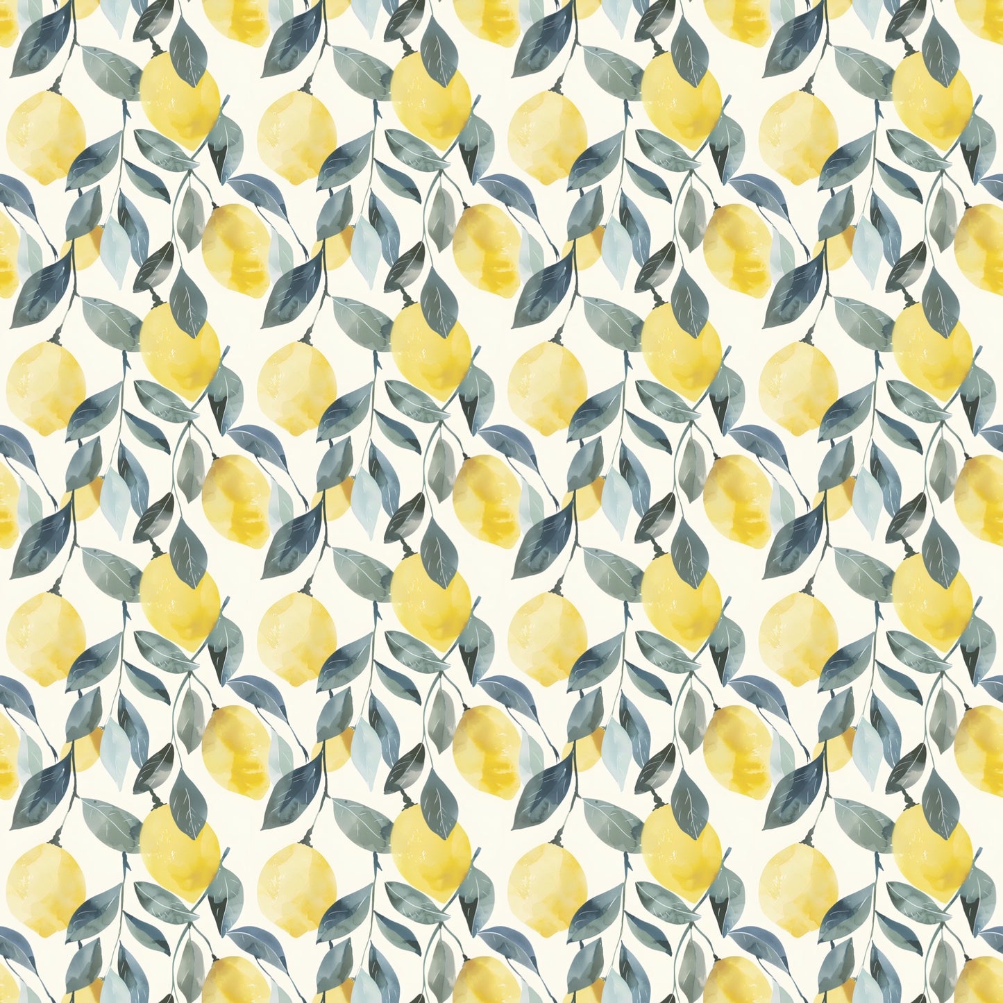 Watercolour Lemons Digital Seamless Pattern
