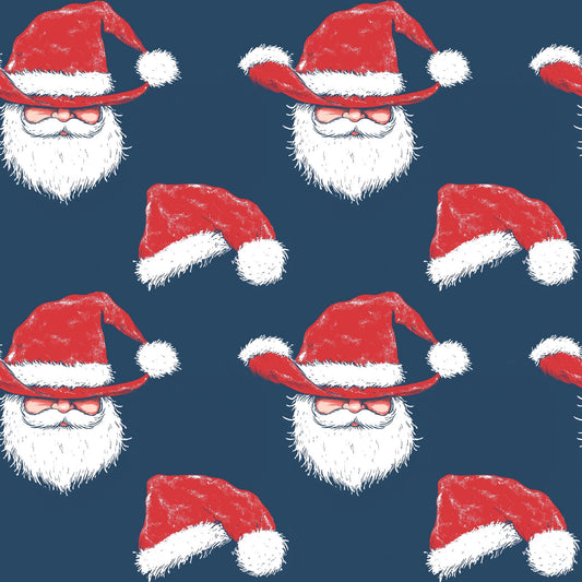 Western Santa Claus Digital Seamless Pattern