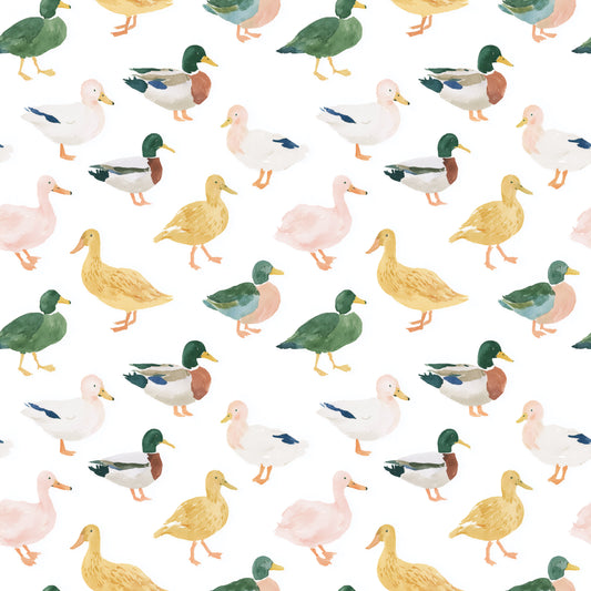 Whimsical Ducks Digital Seamless Pattern