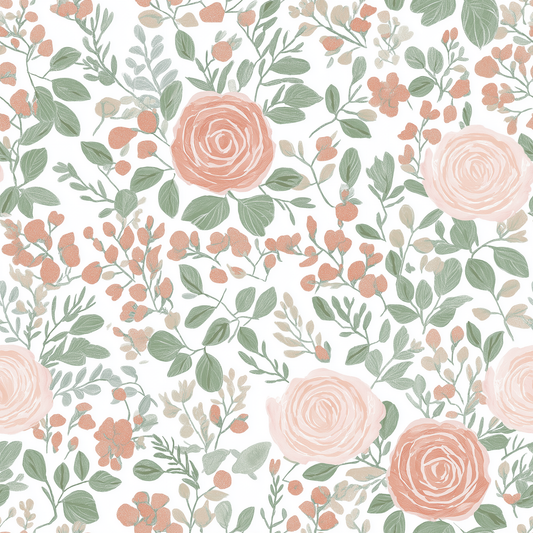 Whimsical Floral Digital Seamless Pattern