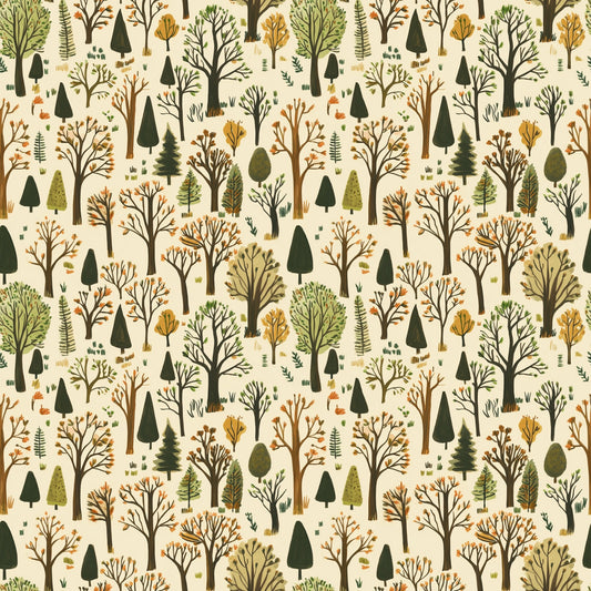 Whimsical Forest Digital Seamless Pattern