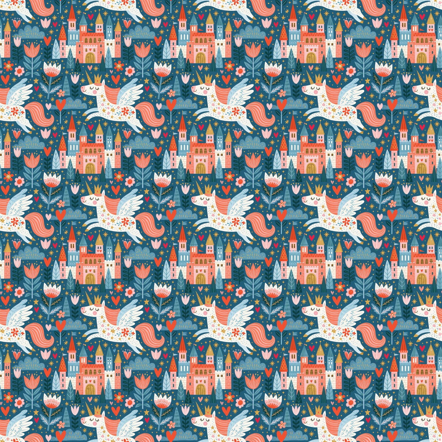 Whimsical Unicorns Digital Seamless Pattern