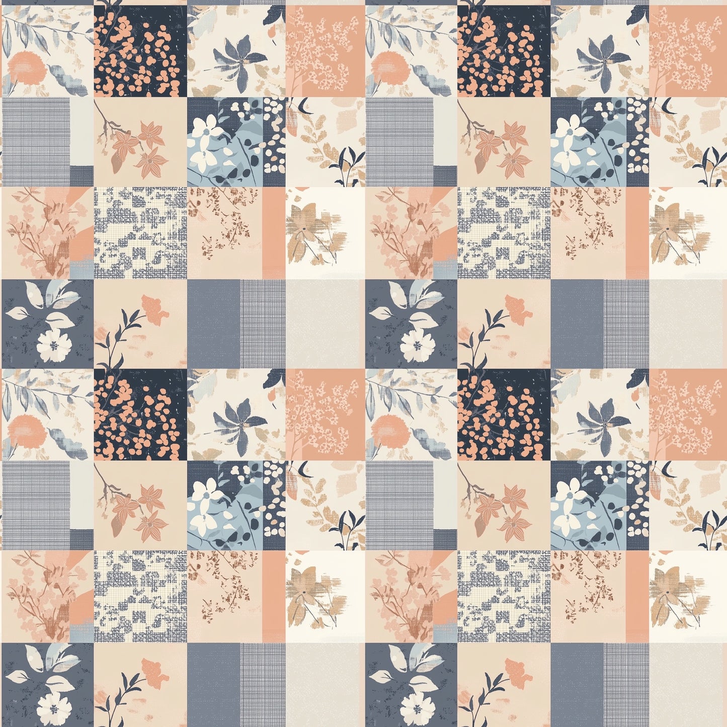 Whimsy Patchwork Digital Seamless Pattern