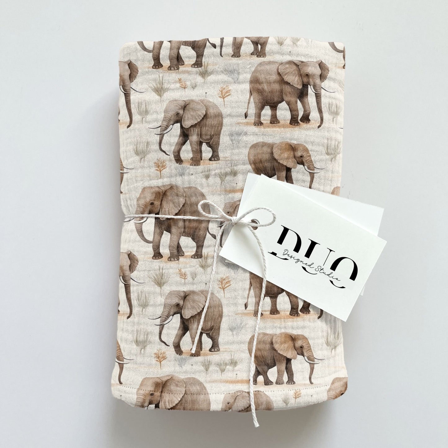 Wild Elephants Digital Seamless Pattern