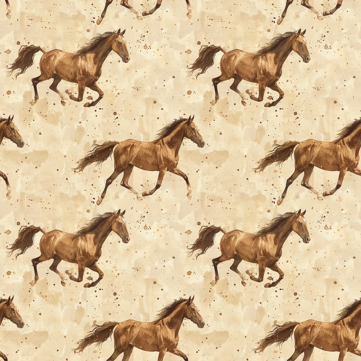 Wild Horses Digital Seamless Pattern
