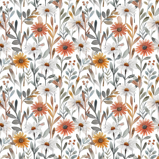 Wild Meadow Floral Digital Seamless Pattern