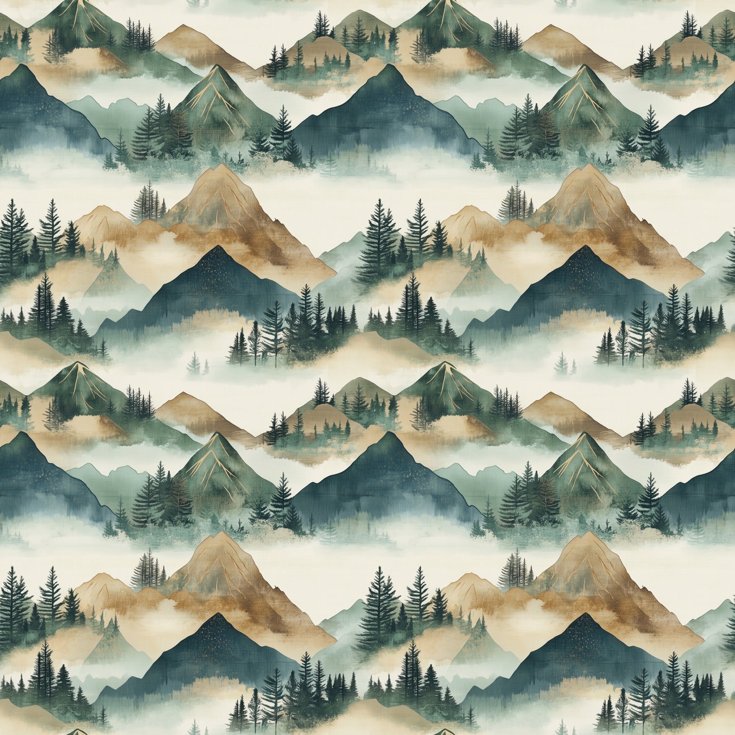 Wild Mountains Digital Seamless Pattern