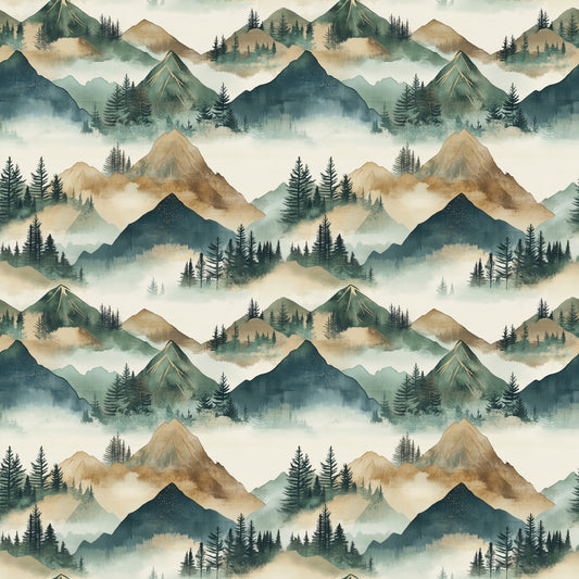 Wild Mountains Digital Seamless Pattern