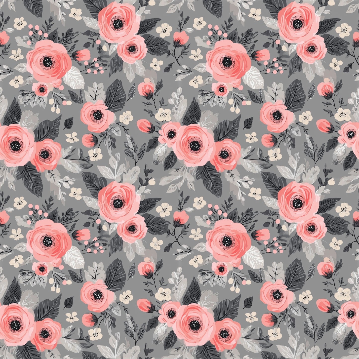 Wild Rose Blooms Digital Seamless Pattern