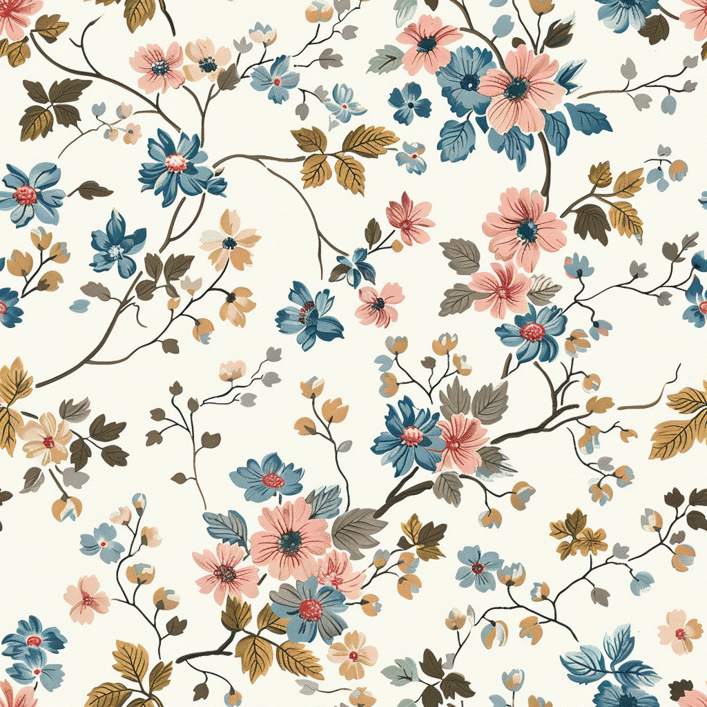 Wilderness Floral Digital Seamless Pattern
