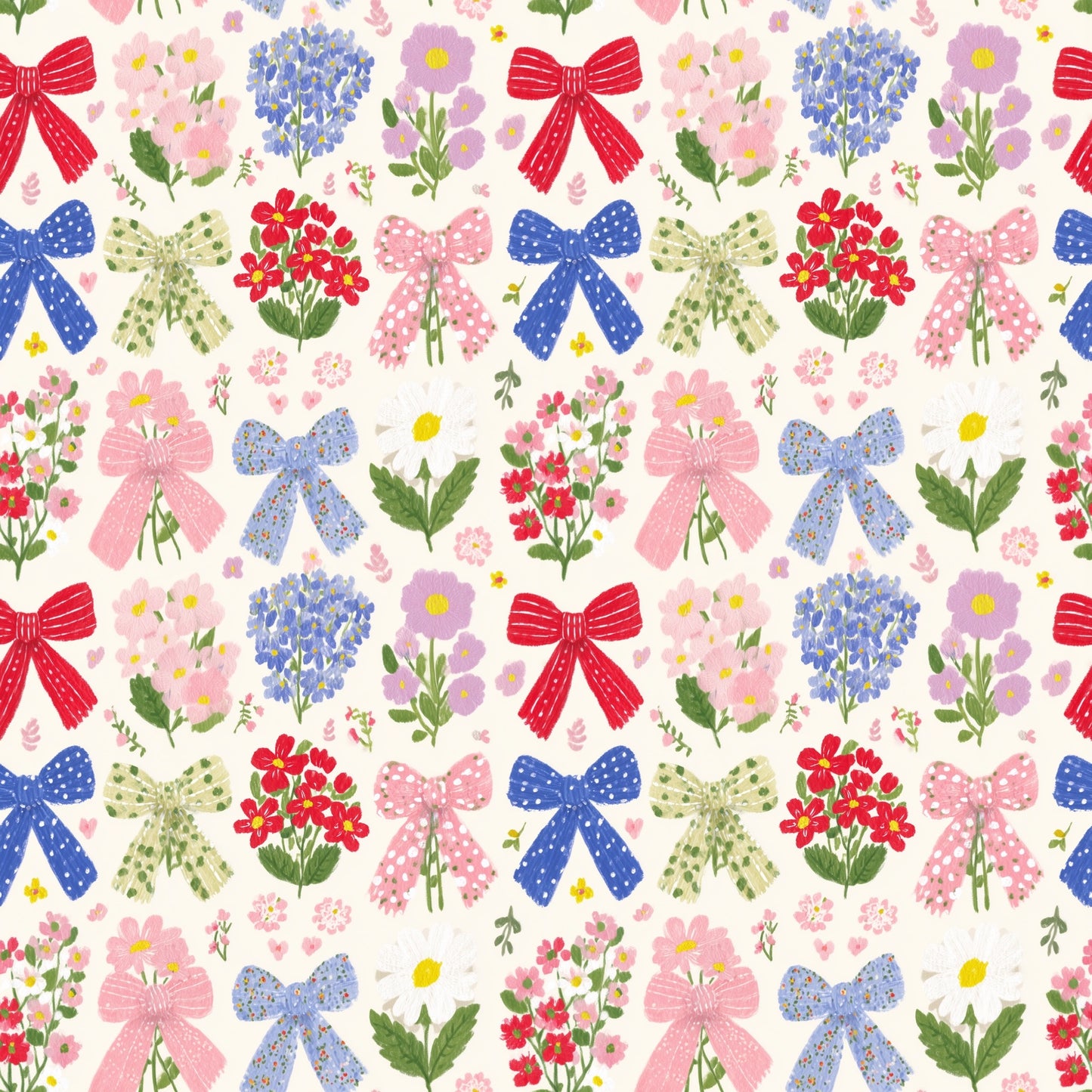 Wildflower Bunches Digital Seamless Pattern