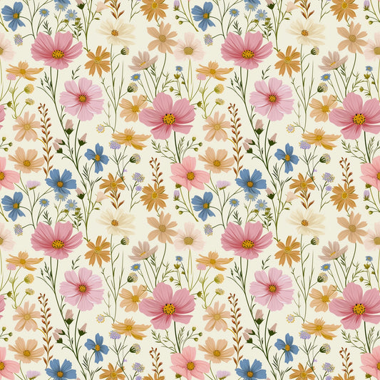 Wildflower Spring Digital Seamless Pattern