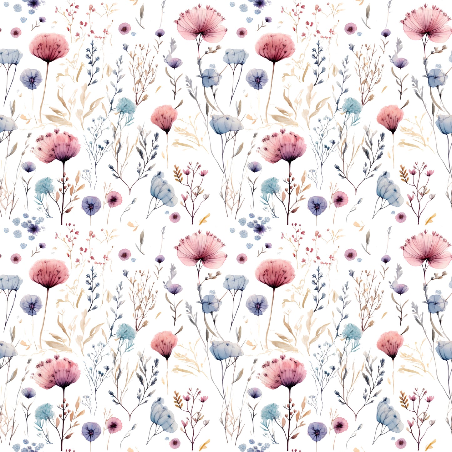 Wildflowers Digital Seamless Pattern